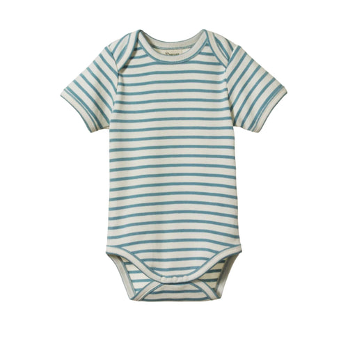 Nature Baby Short Sleeve Bodysuit - Mineral Sailor Stripe