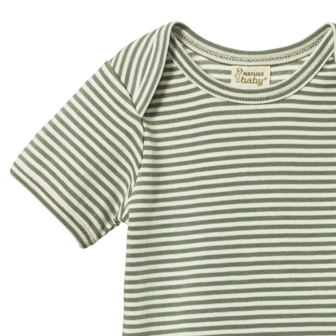 Nature Baby Short Sleeve Bodysuit - Nettle Stripe Bodysuit Nature Baby 