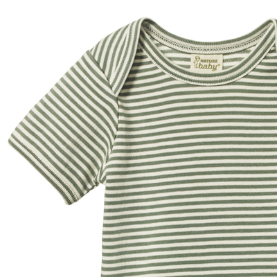 Nature Baby Short Sleeve Bodysuit - Nettle Stripe Bodysuit Nature Baby 