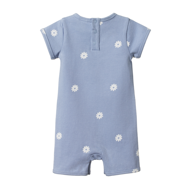 Nature Baby Short Sleeve Quincy Romper - Chamomile Dusky Print Romper Nature Baby 