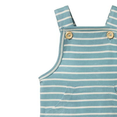 Nature Baby Tobi Overalls - Mineral Blue Sailor Stripe Overalls Nature Baby 