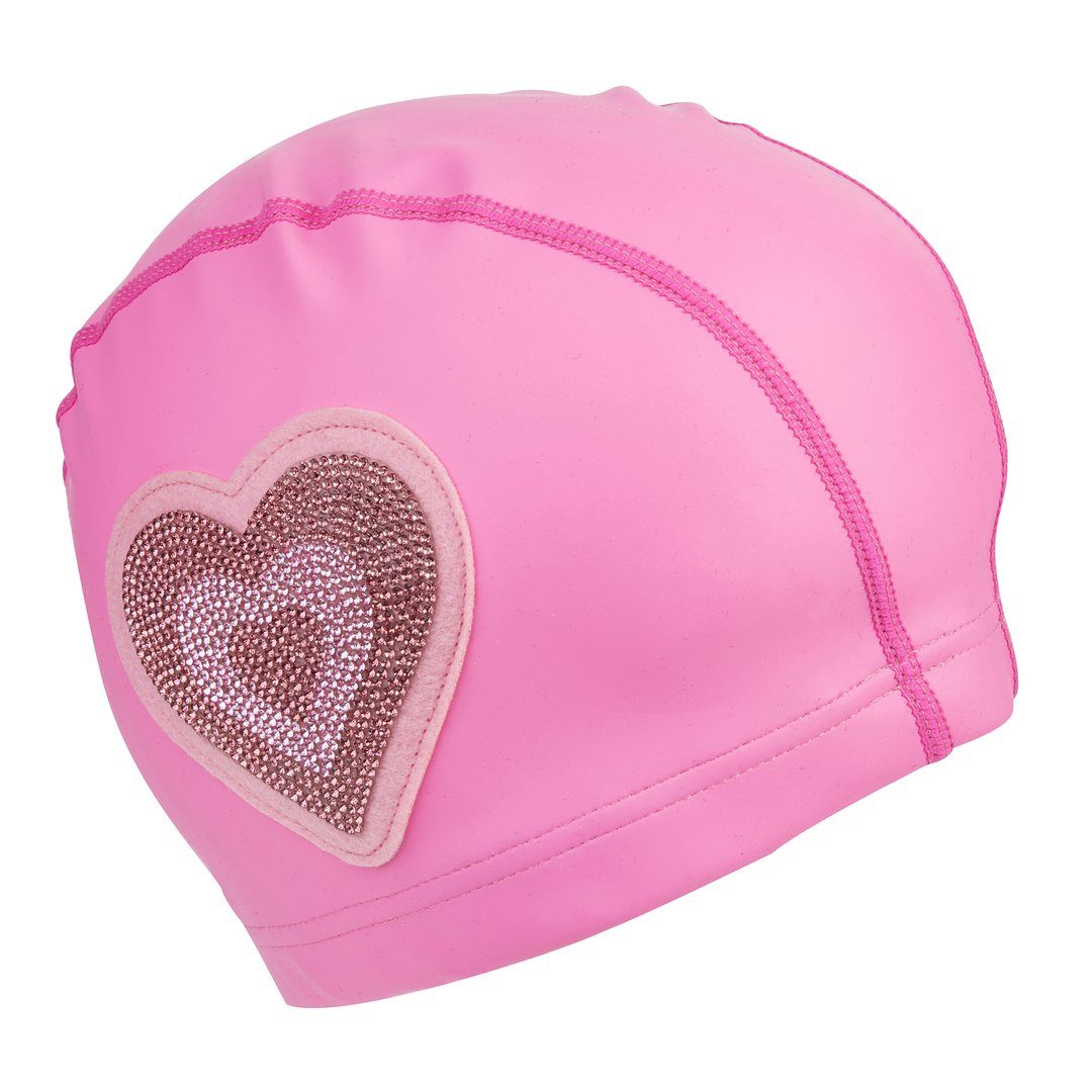 Neon Pink Heart Swim Cap Swimwear Bling2o 