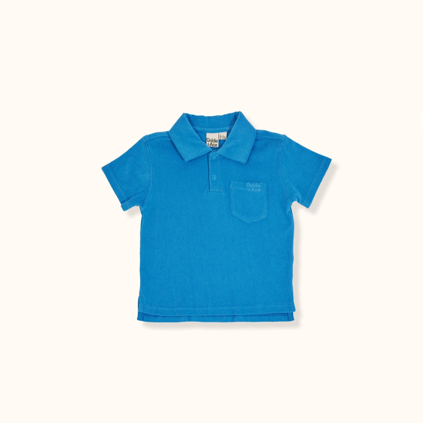 Oasis Terry Towelling Polo Shirt - French Blue Short Sleeve Shirt Goldie & Ace 