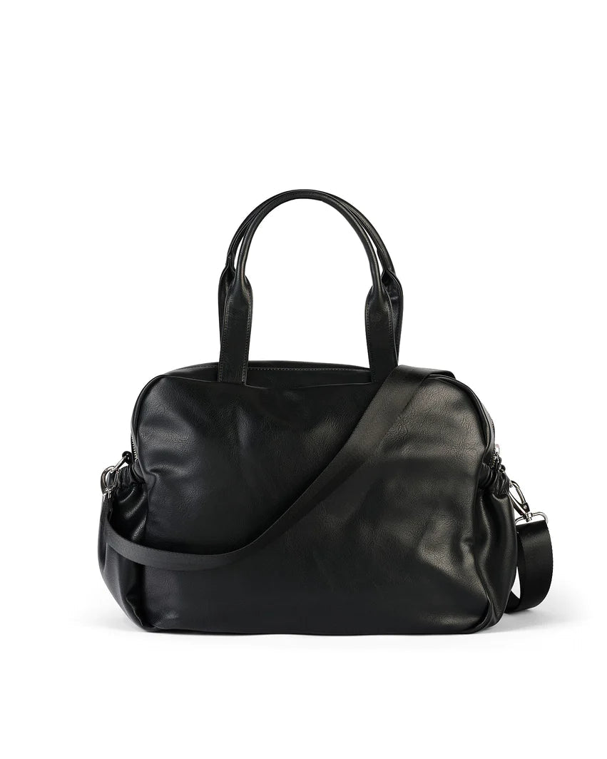 OiOi Carry All Nappy Bag - Black Faux Leather Nappy Bags OiOi 