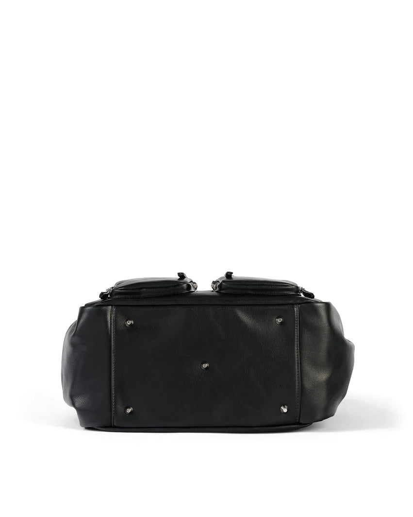 OiOi Carry All Nappy Bag - Black Faux Leather Nappy Bags OiOi 