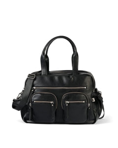 OiOi - Carry All Nappy Bag - Black Faux Leather