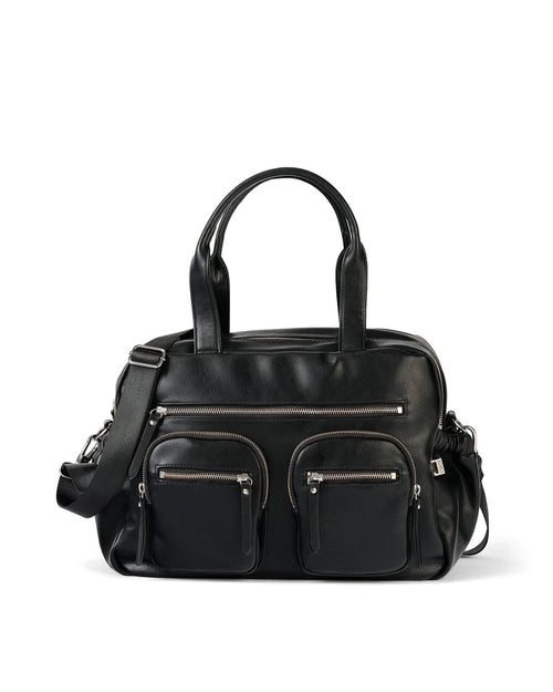 OiOi Carry All Nappy Bag - Black Faux Leather