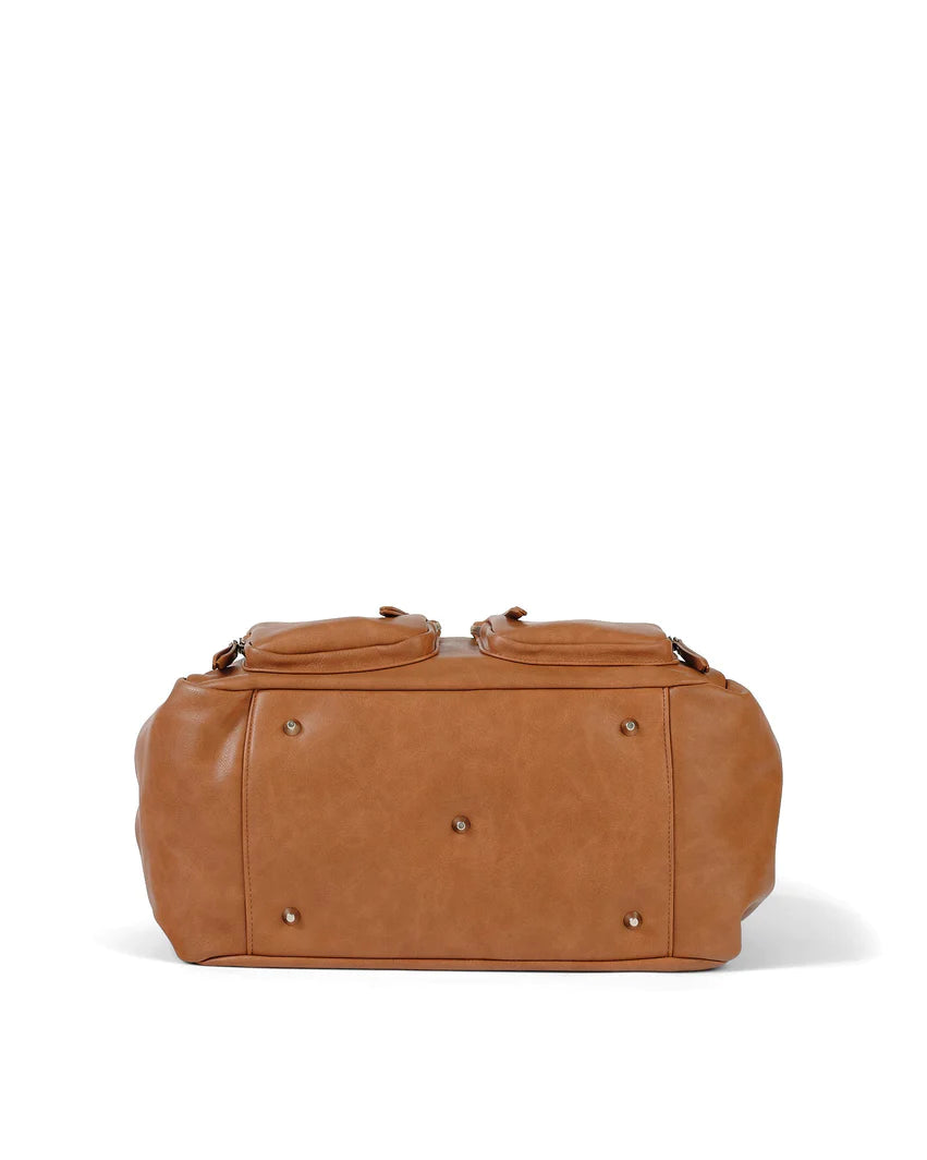 OiOi Carry All Nappy Bag - Tan Faux Leather Nappy Bags OiOi 