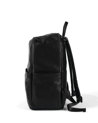 OiOi Multitasker Nappy Backpack - Black Faux Leather Backpacks OiOi 