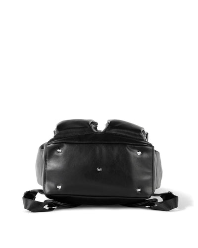 OiOi Signature Nappy Backpack - Black Faux Leather Backpacks OiOi 
