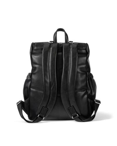 OiOi Signature Nappy Backpack - Black Faux Leather Backpacks OiOi 