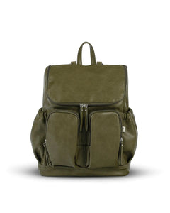 OiOi - Signature Nappy Backpack - Olive Faux Leather