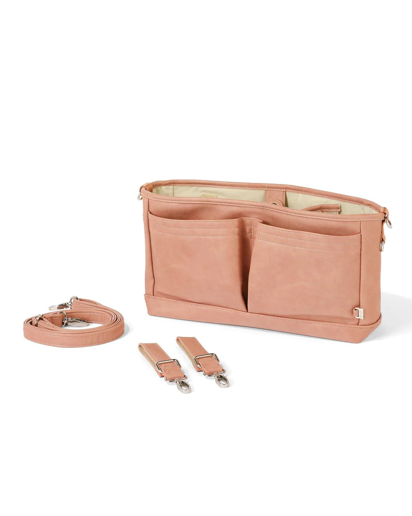 OiOi Signature Pram Caddy - Dusty Rose Faux Leather Nappy Bags OiOi 