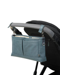 OiOi - Signature Pram Caddy - Stone Blue Faux Leather