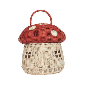 Olli Ella Rattan - Mushroom Basket | Red