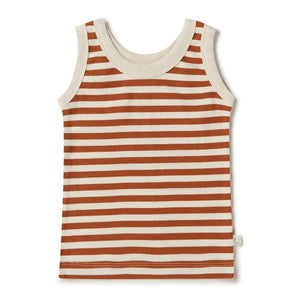 Snuggle Hunny - Organic Sleeveless Top - Biscuit Stripe