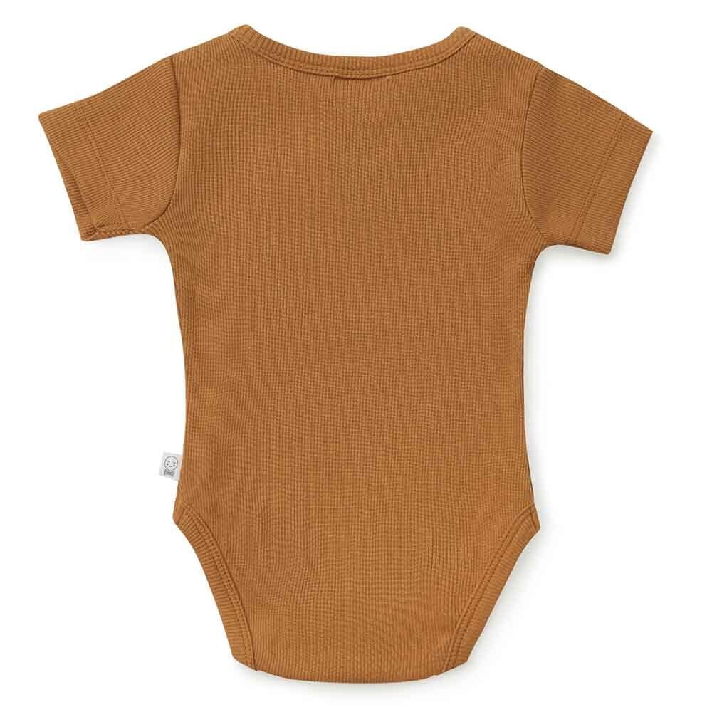 Organic Chestnut Short Sleeve Bodysuit Bodysuit Snuggle Hunny Kids 