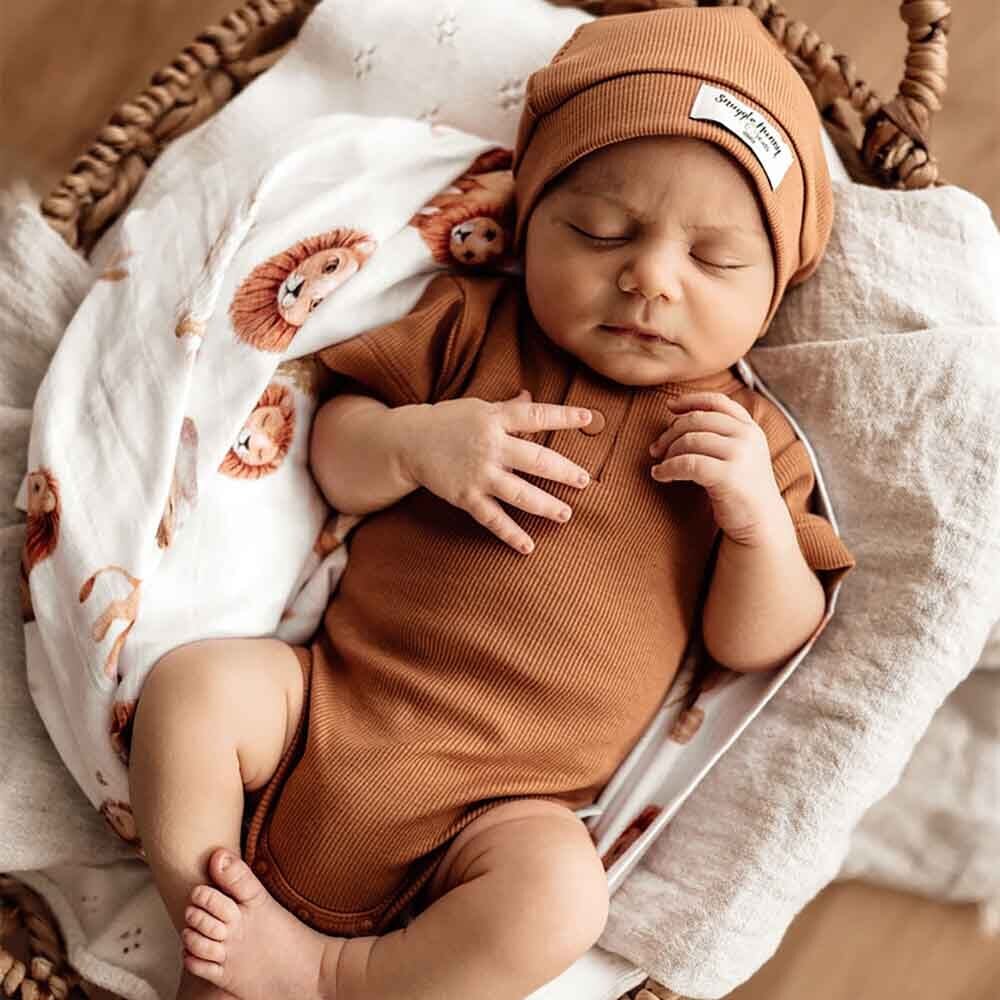 Organic Chestnut Short Sleeve Bodysuit Bodysuit Snuggle Hunny Kids 