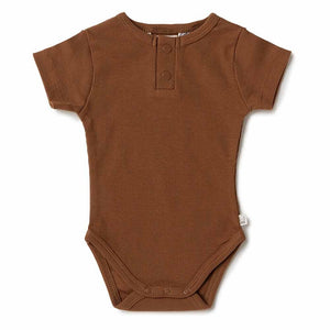 Snuggle Hunny - Organic Short Sleeve Bodysuit - Chocolate