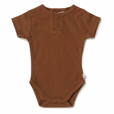 Organic Chocolate Short Sleeve Bodysuit Bodysuit Snuggle Hunny Kids 