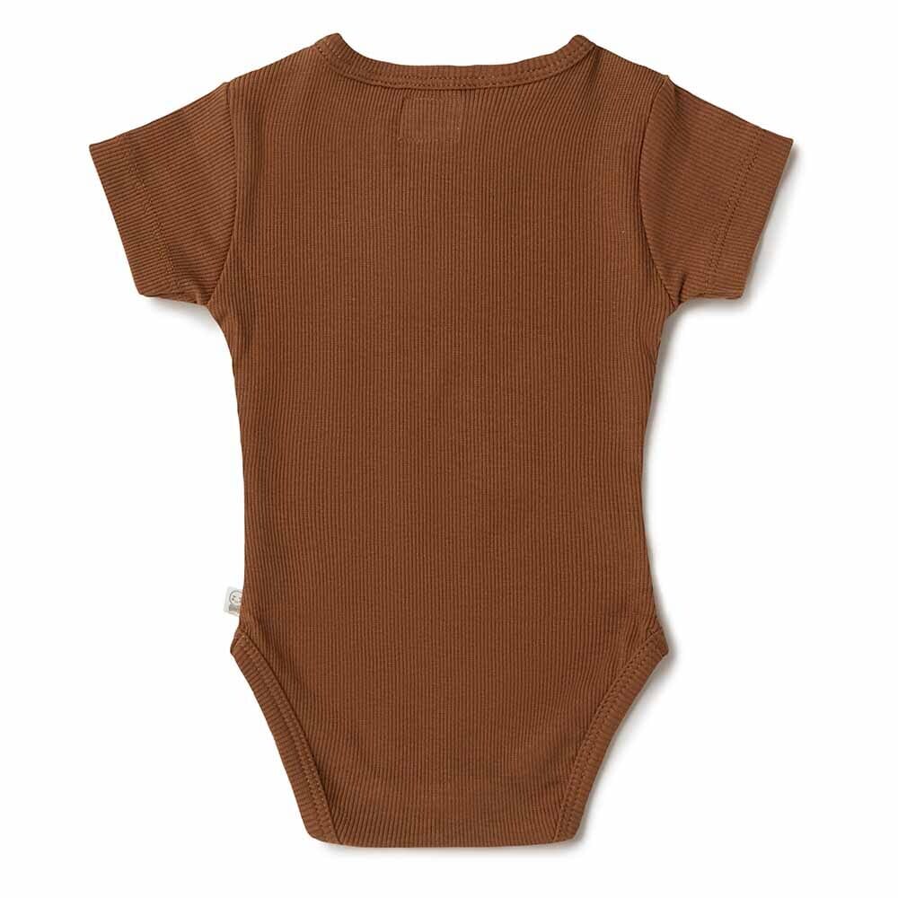 Organic Chocolate Short Sleeve Bodysuit Bodysuit Snuggle Hunny Kids 