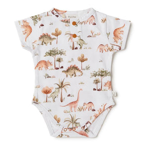 Snuggle Hunny - Organic Short Sleeve Bodysuit - Dino