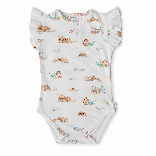 Snuggle Hunny - Organic Short Sleeve Bodysuit With Frill - Easter