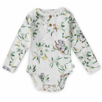 Organic Eucalypt Long Sleeve Bodysuit Bodysuit Snuggle Hunny Kids 