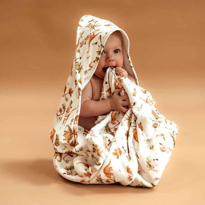 Organic Hooded Baby Towel - Dino Towel Snuggle Hunny Kids 