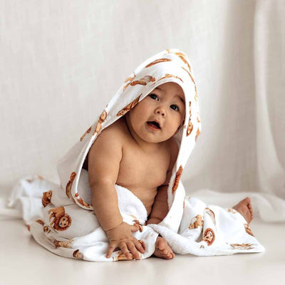 Organic Hooded Baby Towel - Lion Towel Snuggle Hunny Kids 