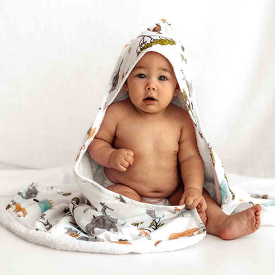 Organic Hooded Baby Towel - Safari Towel Snuggle Hunny Kids 