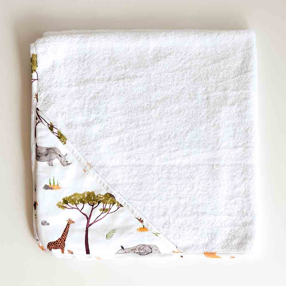 Organic Hooded Baby Towel - Safari Towel Snuggle Hunny Kids 