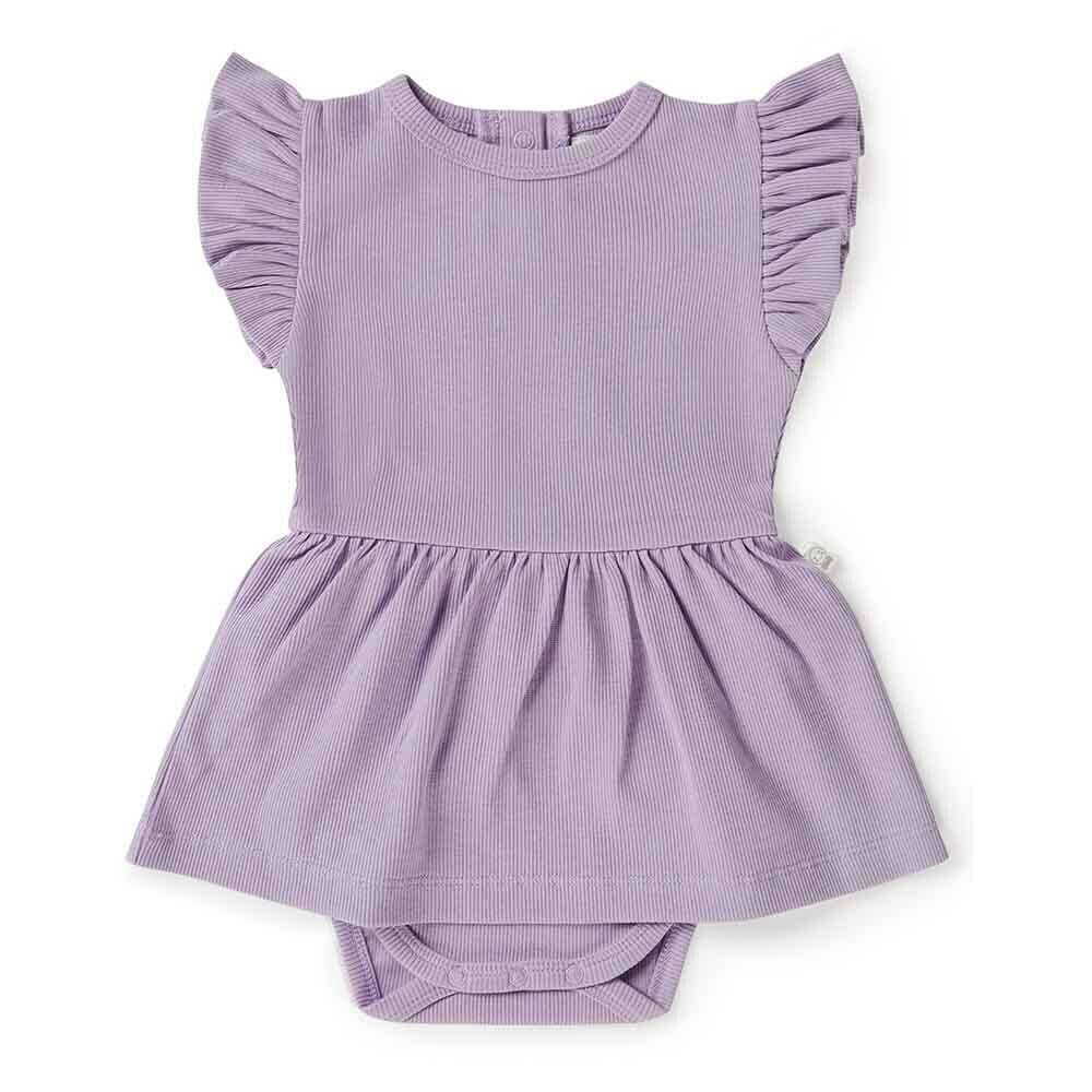 Organic Jacaranda Dress Short Sleeve Dress Snuggle Hunny Kids 