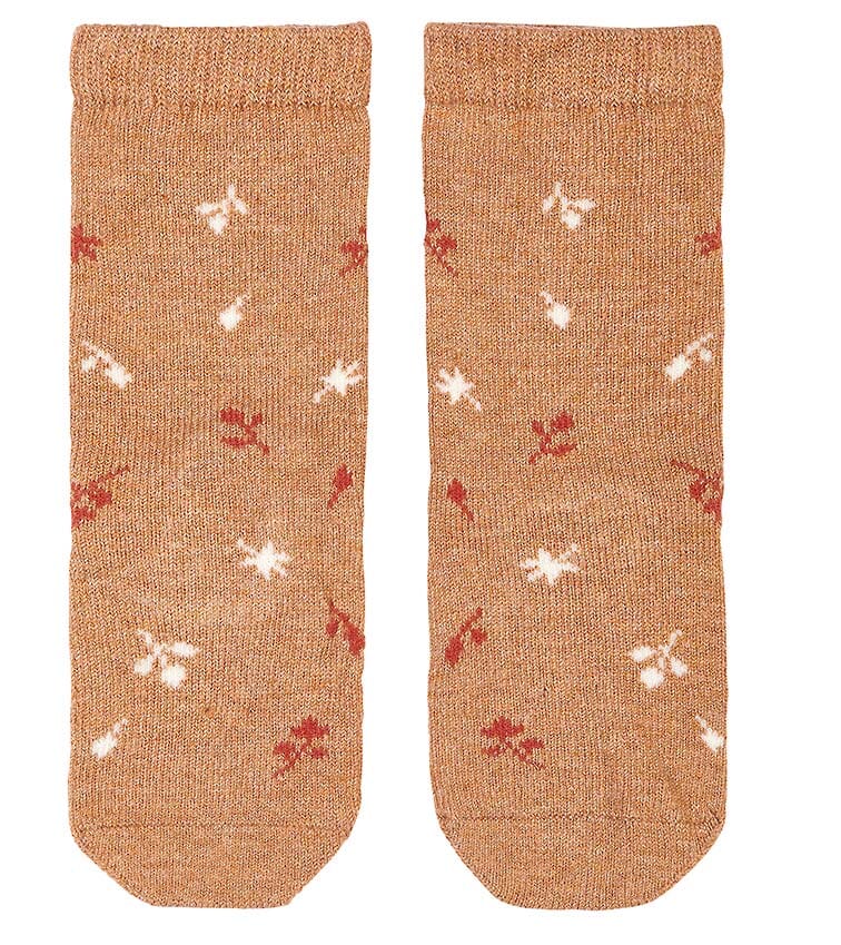 Organic Knee Jacquard Sock - Maple Leaves Socks Toshi 