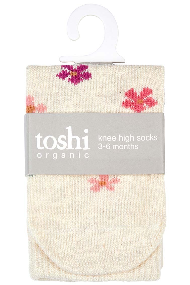 Organic Knee Jacquard Sock - Wild Flowers Socks Toshi 