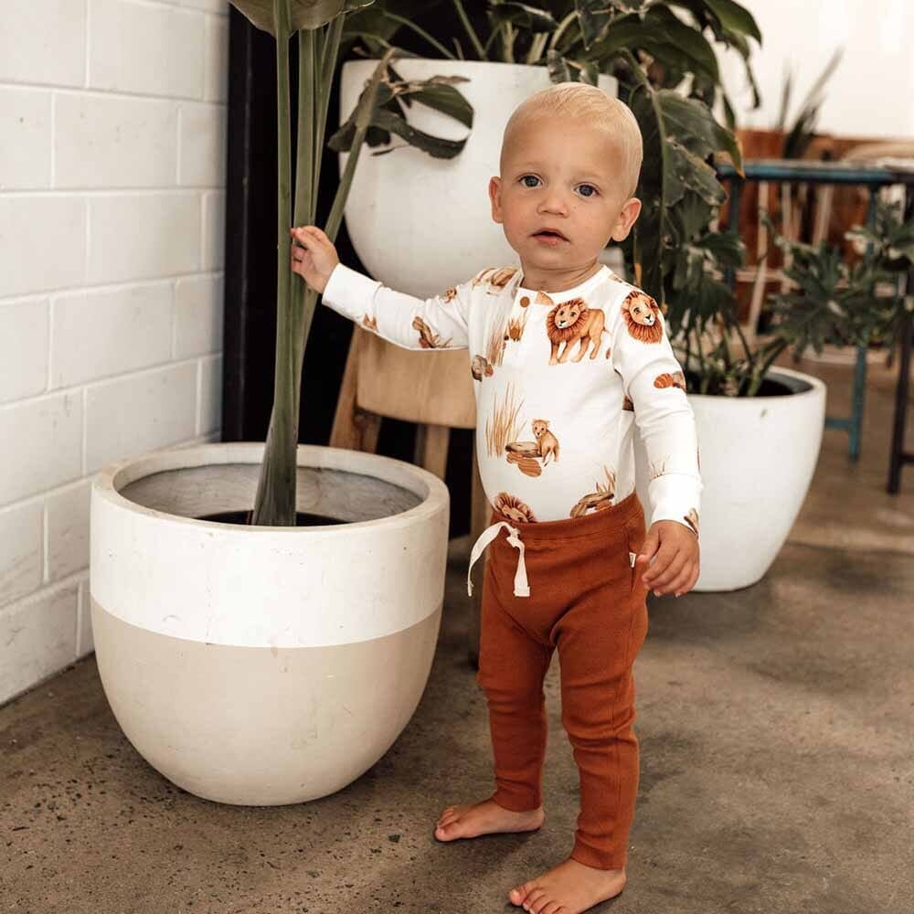 Organic Lion Long Sleeve Bodysuit Bodysuit Snuggle Hunny Kids 