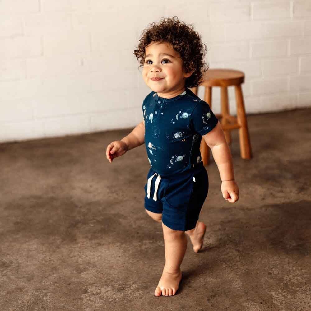 Organic Milky Way Short Sleeve Bodysuit Bodysuit Snuggle Hunny Kids 