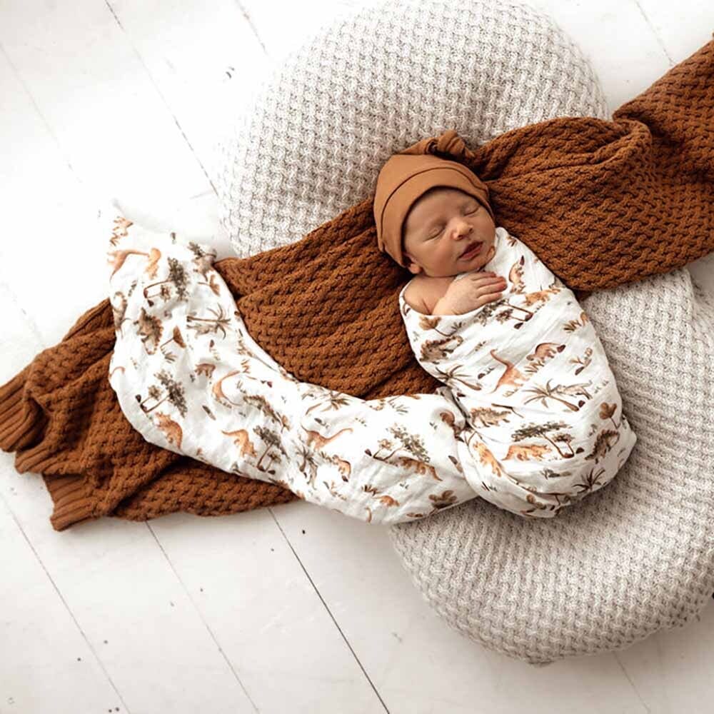 Organic Muslin Wrap - Dino Swaddles & Wraps Snuggle Hunny Kids 