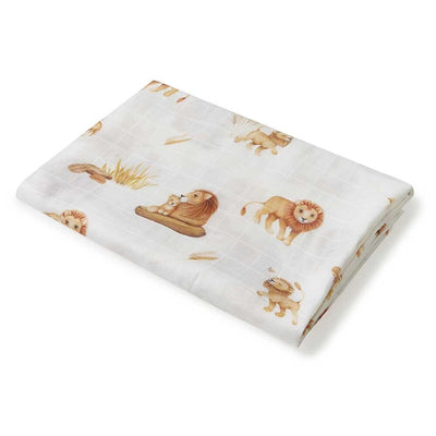 Organic Muslin Wrap - Lion Swaddles & Wraps Snuggle Hunny Kids 