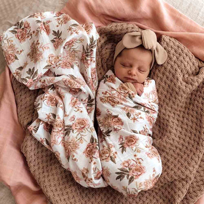 Organic Muslin Wrap - Rosette Swaddles & Wraps Snuggle Hunny Kids 