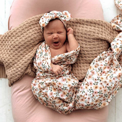 Organic Muslin Wrap - Spring Floral Swaddles & Wraps Snuggle Hunny Kids 