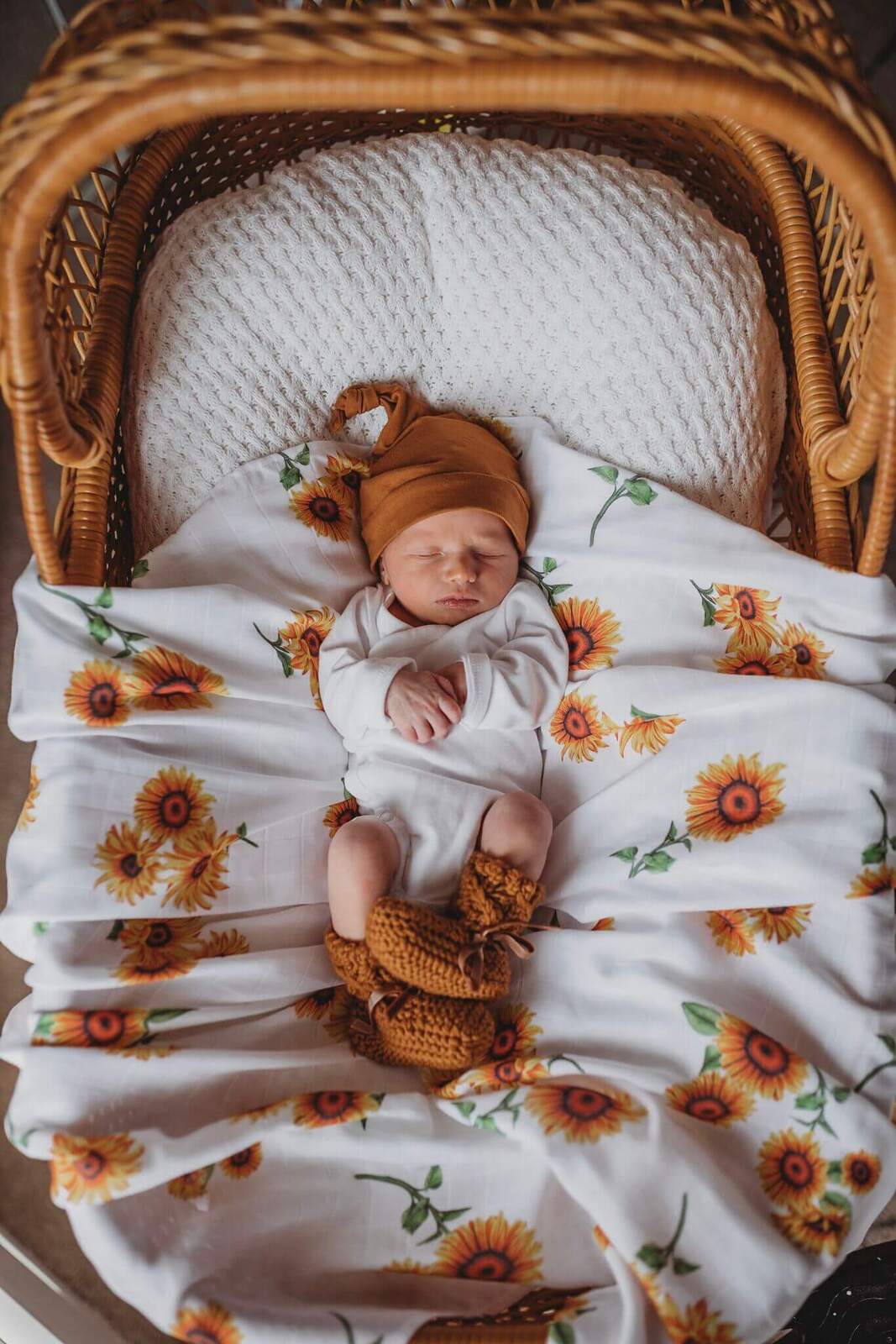 Organic Muslin Wrap - Sunflower Swaddles & Wraps Snuggle Hunny Kids 