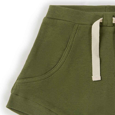 Organic Olive Shorts Shorts Snuggle Hunny Kids 