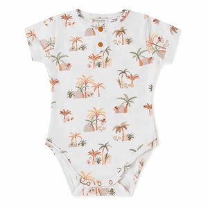 Snuggle Hunny - Organic Short Sleeve Bodysuit - Palm Springs