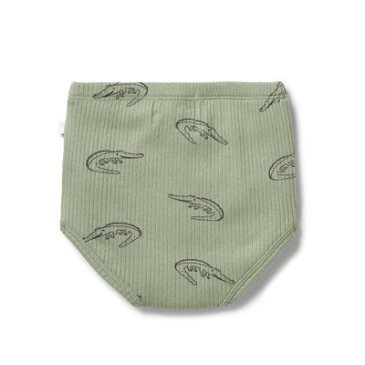 Organic Rib Nappy Pant - Little Croc Bloomers Wilson & Frenchy 