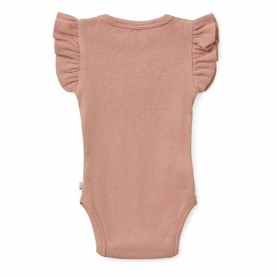 Organic Rose Short Sleeve Bodysuit Bodysuit Snuggle Hunny Kids 