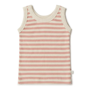 Snuggle Hunny - Organic Sleeveless Top - Rose Stripe