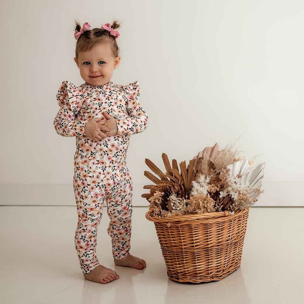 Organic Spring Floral Growsuit Growsuit Snuggle Hunny 