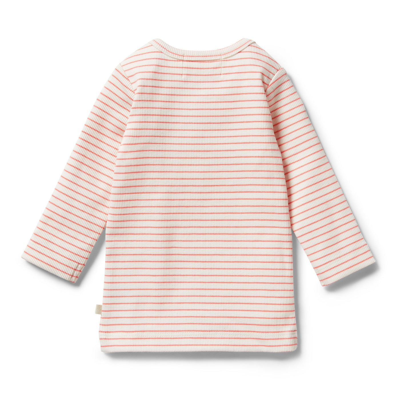 Organic Stripe Rib Top- Coral Long Sleeve T-Shirt Wilson & Frenchy 