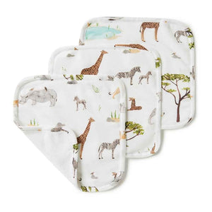 Snuggle Hunny - Organic Wash Cloths 3 Pack - Safari